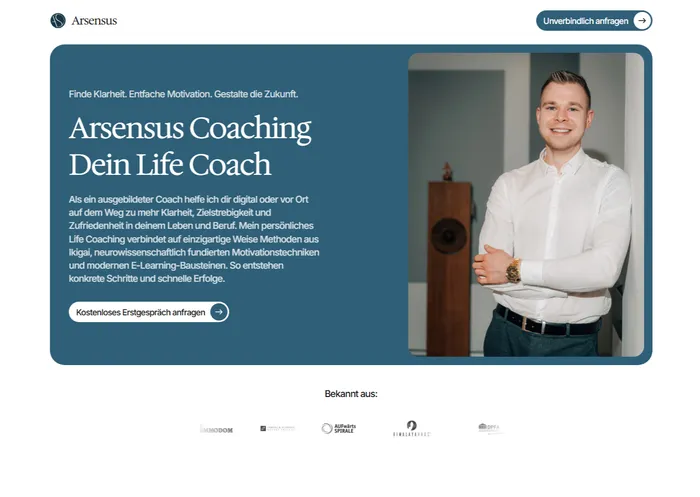 Webseite von Arsensus Life Coaching
