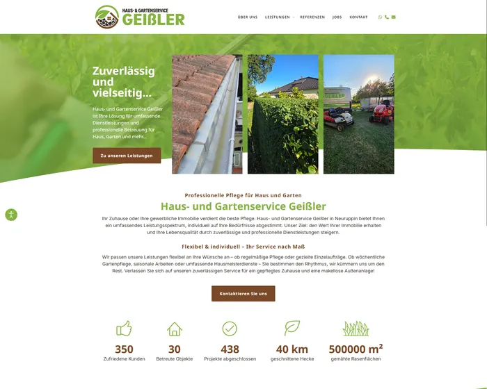 Webseite von Haus- und Gartenservice Geissler